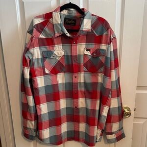 Howler Brothers Red and Gray Checkered Shirt